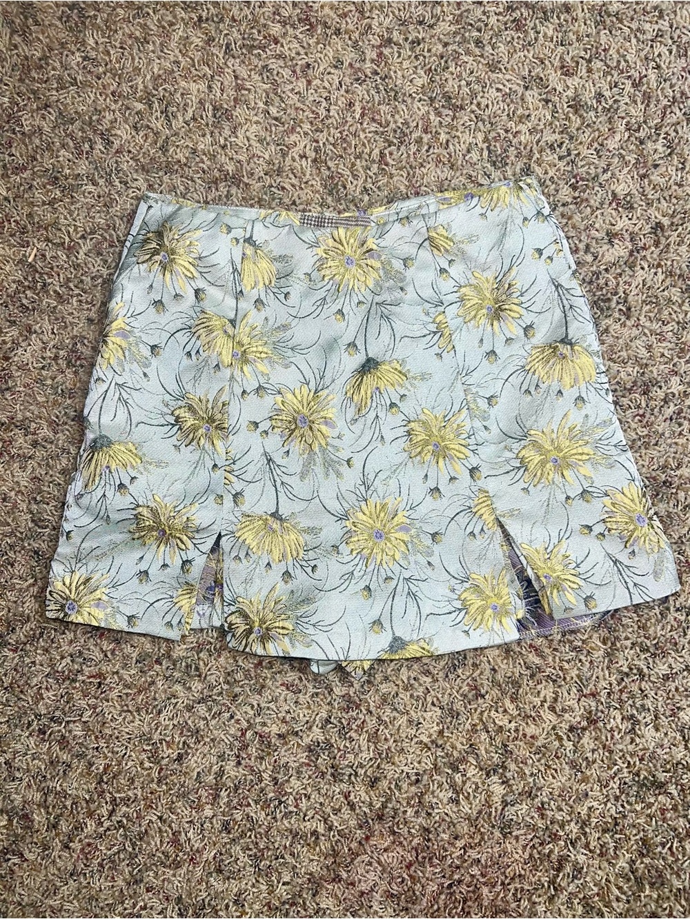 En Saison Light Blue Skort with Yellow Daisy Print